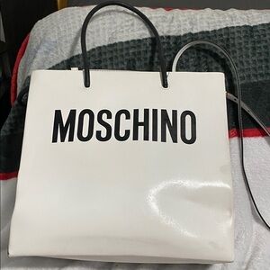 Moschino White and Black Tote Bag